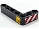 Part No: 32526pb036R  Name: Technic, Liftarm, Modified Bent Thick L-Shape 3 x 5 with Red and White Danger Stripes and Black Exclamation Mark in Danger Triangle Pattern Model Right Side (Stickers) - Set 42080