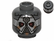 Part No: 3626cpb1009  Name: Minifigure, Head Alien with Silver Mask and Red Eyes Pattern (SW Sith Warrior) - Hollow Stud
