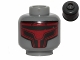 Part No: 3626pb1117  Name: Minifigure, Head Alien with Dark Red Sith Mask Pattern (SW Darth Revan)
