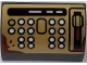 Part No: 37352pb007  Name: Slope, Curved 1 x 2 with Buttons and Lever on Pearl Gold Background Pattern (Sticker) - Set 75978