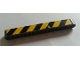 Part No: 40490pb003L  Name: Technic, Liftarm Thick 1 x 9 with Black and Yellow Danger Stripes Pattern Model Left (Sticker) - Set 8285