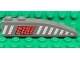 Part No: 42022pb22L  Name: Slope, Curved 6 x 1 with Red 'FIRE' and White Stripes Pattern Model Left Side (Sticker) - Set 7043