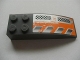 Part No: 44126pb017L  Name: Slope, Curved 6 x 2 with Checkered Plates and Silver / Orange Pattern Model Left (Sticker) - Set 8137