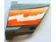 Part No: 44352pb15  Name: Technic, Panel Fairing #22 Large Short, Small Hole, Side A with Orange and White Splatter Pattern 2 (Sticker) - Set 8297