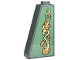 Part No: 4460bpb010  Name: Slope 75 2 x 1 x 3 - Hollow Stud with Wallpaper, Orange and Tan Vines and Leaves on Sand Green Background Pattern (Sticker) - Set 40579