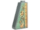 Part No: 4460bpb013  Name: Slope 75 2 x 1 x 3 - Hollow Stud with Wallpaper, Orange and Tan Vines, Leaves and Ornamental Geometric Border on Sand Green Background Pattern (Sticker) - Set 40579