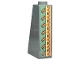 Part No: 4460bpb015  Name: Slope 75 2 x 1 x 3 - Hollow Stud with Wallpaper, Orange Swirls and Ornamental Geometric Border on Sand Green Background Pattern on End (Sticker) - Set 40579