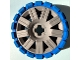Lot ID: 34448229  Part No: 47349c03  Name: Wheel 72 x 34 with Blue Tire 94 x 40 Balloon Offset Tread