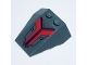 Part No: 48933pb032  Name: Wedge 4 x 4 Triple with Stud Notches with Black and Red Triangle Pattern (Sticker) - Set 76079