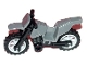 Part No: 50860c10  Name: Motorcycle Dirt Bike with Black Chassis (Short Fairing Mounts) and Light Bluish Gray Wheels