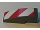 Part No: 50950pb009L  Name: Slope, Curved 3 x 1 with Red and White Danger Stripes Pattern Left (Sticker) - Sets 7208 / 7630 / 7633 / 7936