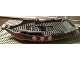 Lot ID: 86778060  Part No: 54856  Name: Duplo Boat Hull 14 x 31 Top Section with Red Trim and White Skulls