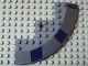 Part No: 58846pb04L  Name: Brick, Round Corner 10 x 10 with Slope 33 Edge, Axle Hole, Facet Cutout with Dark Blue Rectangles Pattern Model Left Side (Stickers) - Set 8016