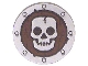 Part No: 59231pb01  Name: Minifigure, Shield Round Flat with Skull Pattern