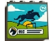 Part No: 60581pb217  Name: Panel 1 x 4 x 3 with Side Supports - Hollow Studs with 'HLC' and Jumping Horse on TV Screen Pattern (Sticker) - Set 41367