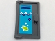Part No: 60614pb005L  Name: Door 1 x 2 x 3 with Vertical Handle, Mold for Tabless Frames with Pool Locker, White Waves and Lime Fish Pattern (Sticker) - Set 41313