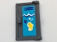 Part No: 60614pb005R  Name: Door 1 x 2 x 3 with Vertical Handle, Mold for Tabless Frames with Pool Locker, White Waves and Bright Light Orange Seahorse Pattern (Sticker) - Set 41313