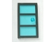 Part No: 60797pb01  Name: Door 1 x 4 x 6 with 3 Panes with Molded Trans-Light Blue Glass with Stud Handle Pattern