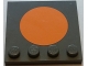Part No: 6179pb125  Name: Tile, Modified 4 x 4 with Studs on Edge with Large Orange Circle in Center Pattern (Sticker) - Set 75050