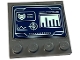 Part No: 6179pb251  Name: Tile, Modified 4 x 4 with Studs on Edge with Light Aqua Target, Bar Chart and Graph on Dark Blue Screen Pattern (Sticker) - Set 76122