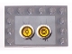 Part No: 6180pb007a  Name: Tile, Modified 4 x 6 with Studs on Edges with 2 Yellow Circles with Bionicle Code Pattern 1 (Sticker) - Set 8759