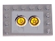 Part No: 6180pb007f  Name: Tile, Modified 4 x 6 with Studs on Edges with 2 Yellow Circles with Bionicle Code Pattern 6 (Sticker) - Set 8759