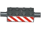 Part No: 6249pb001  Name: Brick, Modified 2 x 4 with Pins with Red and White Danger Stripes Pattern (Sticker) - Set 60080