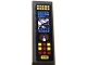 Lot ID: 408354336  Part No: 63864pb244L  Name: Tile 1 x 3 with Control Panel with Joystick, Red and Yellow Buttons and White Batwing on Black Grid Pattern Model Left Side (Sticker) - Set 70916