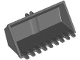 Part No: 65380  Name: Vehicle, Digger Bucket 9 Teeth 4 x 8, Rise Inside with Locking 2 Finger Hinge