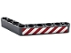 Part No: 6629pb035R  Name: Technic, Liftarm, Modified Bent Thick 1 x 9 (6 - 4) with Red and White Danger Stripes Pattern Model Right Side (Sticker) - Set 42080