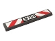 Part No: 6636pb040  Name: Tile 1 x 6 with Black 'JM 3179' and Red and White Danger Stripes Pattern (Sticker) - Set 3179