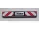 Part No: 6636pb081  Name: Tile 1 x 6 with Black 'JB60025' and Red and White Danger Stripes Pattern (Sticker) - Set 60025