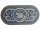 Part No: 66857pb099 Name: Tile, Round 2 x 4 Oval with Light Bluish Gray Scrollwork and Wolf in Circle on Sand Blue Background Pattern (Sticker) - Set 76781 Part No: 66857pb099 Name: Tile, Round 2 x 4 Oval with Light Bluish Gray Scrollwork and Wolf in Circle on Sand Blue Background Pattern (Sticker) - Set 76781
