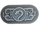 Part No: 66857pb100 Name: Tile, Round 2 x 4 Oval with Light Bluish Gray Scrollwork and Snake in Circle on Sand Blue Background Pattern (Sticker) - Set 76781 Part No: 66857pb100 Name: Tile, Round 2 x 4 Oval with Light Bluish Gray Scrollwork and Snake in Circle on Sand Blue Background Pattern (Sticker) - Set 76781