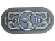 Part No: 66857pb102 Name: Tile, Round 2 x 4 Oval with Light Bluish Gray Scrollwork and Tail in Circle on Sand Blue Background Pattern (Sticker) - Set 76781 Part No: 66857pb102 Name: Tile, Round 2 x 4 Oval with Light Bluish Gray Scrollwork and Tail in Circle on Sand Blue Background Pattern (Sticker) - Set 76781