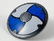 Part No: 75902pb15  Name: Minifigure, Shield Circular Convex Face with Blue and White Alternating Panels Pattern