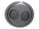 Part No: 75902pb25  Name: Minifigure, Shield Circular Convex Face with Silver Ovals Pattern