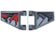 Lego part: Flag 2 x 2 Trapezoid with Flared Edge with Black, Red, and Light Bluish Gray Panels (Falcon Armor Wings) Pattern on Both Sides Model Right Side (Stickers) - Set 76269