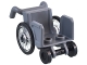 Lot ID: 413665847  Part No: 80440c01  Name: Minifigure, Utensil Wheelchair with Open Sides and High Arm Rests with Trans-Clear Wheelchair Wheels with Technic Pin Hole and Black Trolley Wheels (80440 / 80441pb01 / 2496)