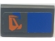 Part No: 85984pb156L  Name: Slope 30 1 x 2 x 2/3 with Orange Markings and Blue Rectangle Pattern Model Left Side (Sticker) - Set 7962