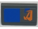 Part No: 85984pb156R  Name: Slope 30 1 x 2 x 2/3 with Orange Markings and Blue Rectangle Pattern Model Right Side (Sticker) - Set 7962