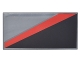 Part No: 87079pb0343L  Name: Tile 2 x 4 with Black Triangle Lower Right and Red Diagonal Stripe Pattern