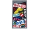 Part No: 87079pb0692  Name: Tile 2 x 4 with Red 'ninjago', Green 'ninja', Blue Ninja Silhouette, White Stripe on Red Circle and Partial Text Pattern (Sticker) - Set 71710