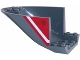 Part No: 87616pb007  Name: Aircraft Fuselage Aft Section Curved Bottom 6 x 10 with White Line and Fuel Filler Cap on Red Background Pattern on Both Sides (Stickers) - Set 60108