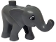 Part No: 89879c01pb01  Name: Duplo Elephant Baby, Walking with Black and White Eyes Squared Pattern
