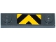 Part No: 92593pb027  Name: Plate, Modified 1 x 4 with 2 Studs without Groove with Black and Yellow Chevron Danger Stripes Pattern (Sticker) - Set 60079