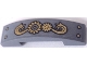 Part No: 93273pb169  Name: Slope, Curved 4 x 1 x 2/3 Double with Gold Gears, Ornament and Rivets Pattern (Sticker) - Set 70810