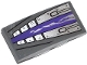 Part No: 93606pb025  Name: Slope, Curved 4 x 2 with Dark Purple Stripe and Silver Armor Plates with Rivets Pattern (Sticker) - Set 70722