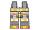 Part No: 970c00pb0570  Name: Hips and Legs with Pixelated Orange, Yellow and Silver Armor Pattern