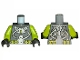 Part No: 973pb0615c01  Name: Torso Atlantis Diver Two Hoses Pattern / Lime Arms / Black Hands